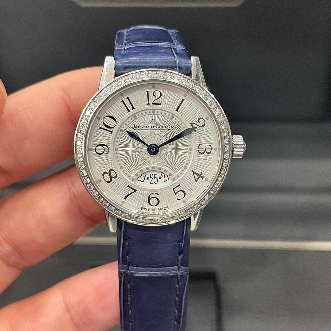 先鉴后发98新精钢29mm积家约会系列3408530石英女表原镶钻腕表