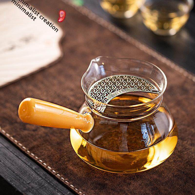 高端梅纯钛可移动过滤器新月形集成玻璃公平杯茶隔板电陶瓷炉茶壶