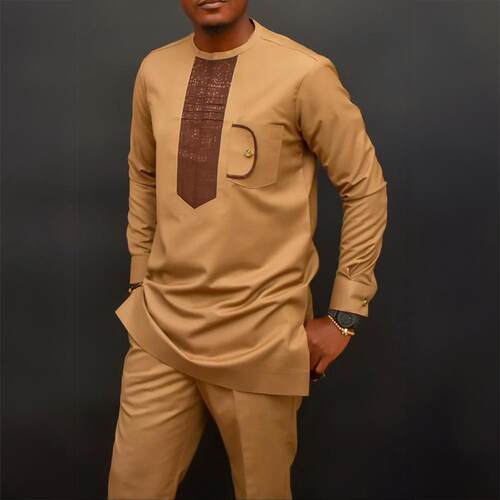 Men's Short Sleeve Solid Chocolate Western Shirt