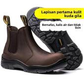 高级劳保鞋 防砸防刺穿真皮工地电工绝缘18KV防水一脚蹬安全工作鞋