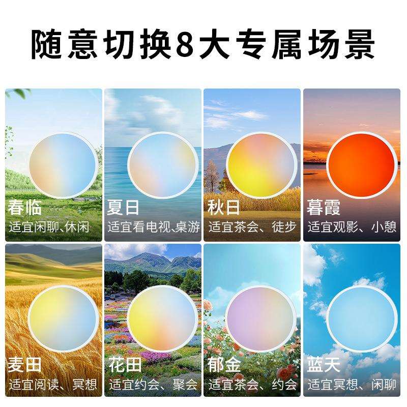 新款天境灯全光谱色域动态护眼书房多彩色卧室晴空吸顶灯APP控制