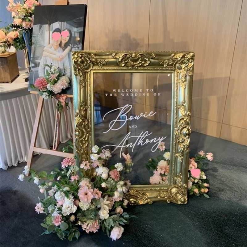 复古婚庆现场道具欧式画框裱框塑料婚礼布置装饰框婚纱照相框摆件