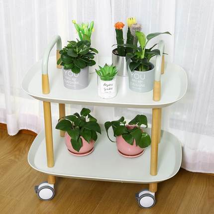 落地置物架多室层纳架AOK有把手手收推车厨房卧室浴移动边几