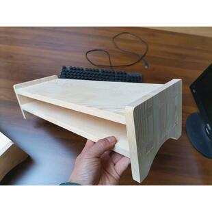 2电脑萤幕增高架多功能实木高级稳固手机保护壳移动充双层桌面收纳