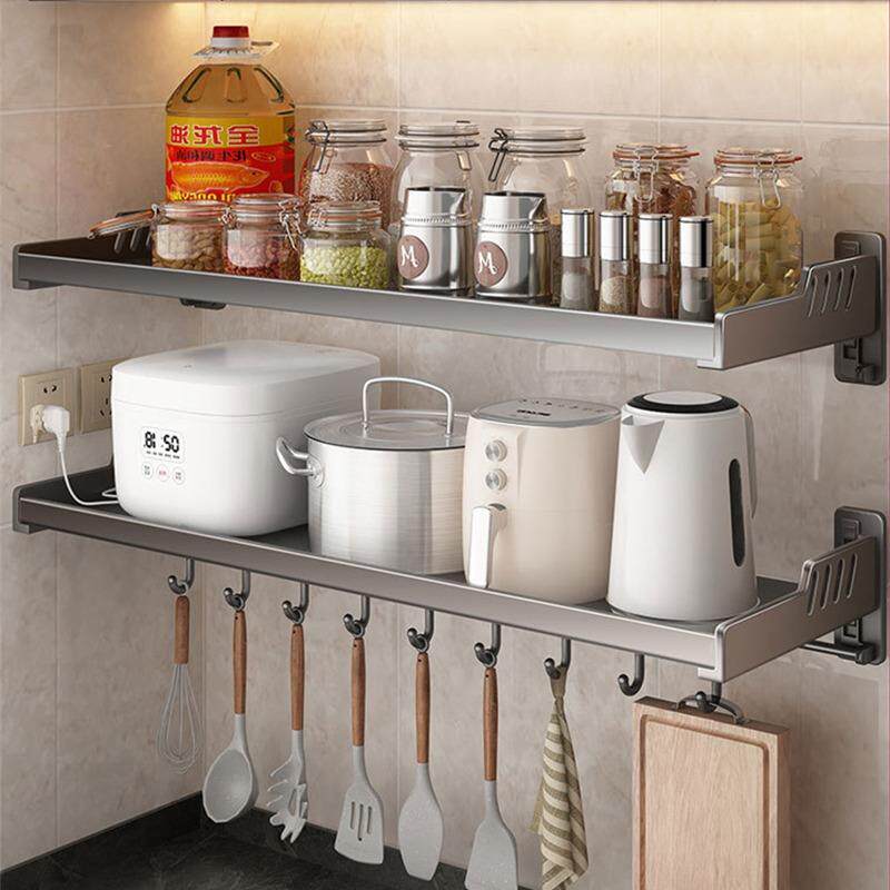 9QCX厨架房微波炉架置物加厚免打孔F77M7977挂家用墙上烤箱架子支