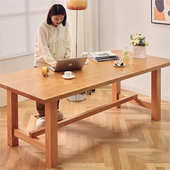 餐桌家用饭桌现代简约小户型实木樱桃木餐桌椅组合长方形搭配长条