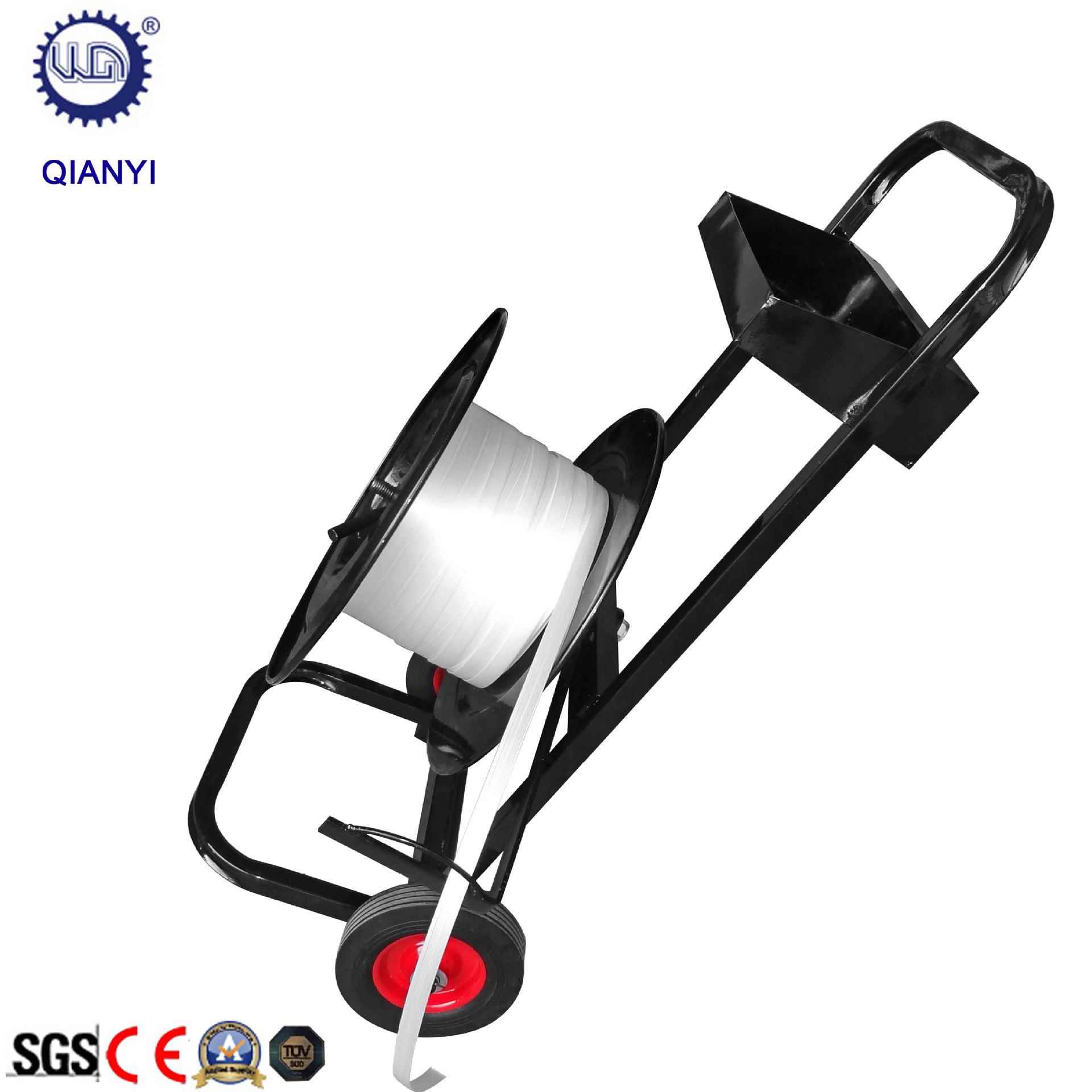 工厂纤维带打包托架塑钢盘车包打带推车带手拉车200MM带黑款