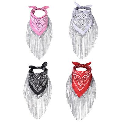 Fashionable polyester small square silk scarf with cashew
