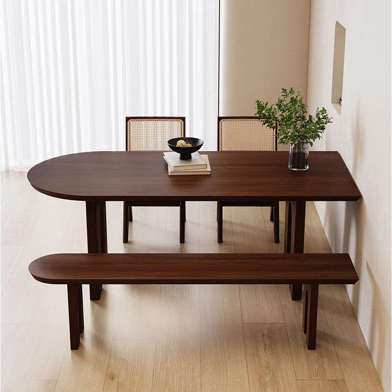 中古风实木岛台CJ01餐组靠桌墙家用小户型桌椅长合原木方形洽谈工