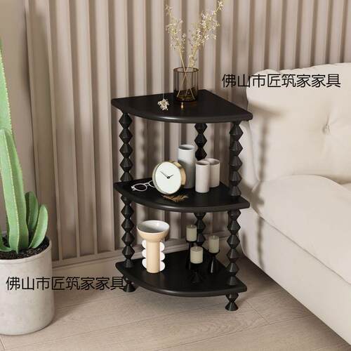 古角法式复古实木小茶几糖葫展示架边几架中UAD小芦茶桌展示