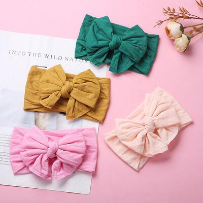 Bowtie headband with double layered knot wide headband头带