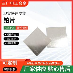 高纯度99.99%铂金片实验室电极定位片方形靶材电极材料