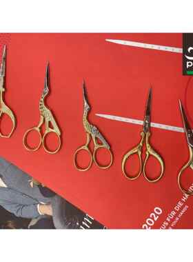 意大利进口手工剪刀premax鹤形金色9cm小剪刀绣花拆剪线 线头包邮