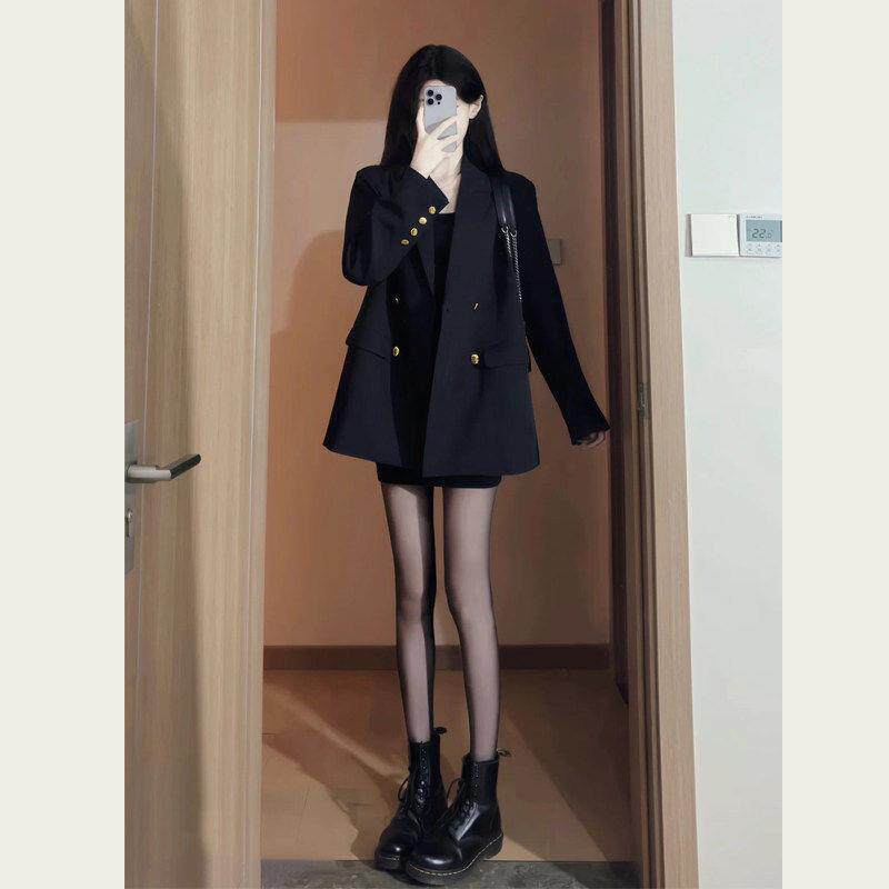 LILY MOST春高级复古宽松显瘦西装外套女休闲气质黑色小个子西服