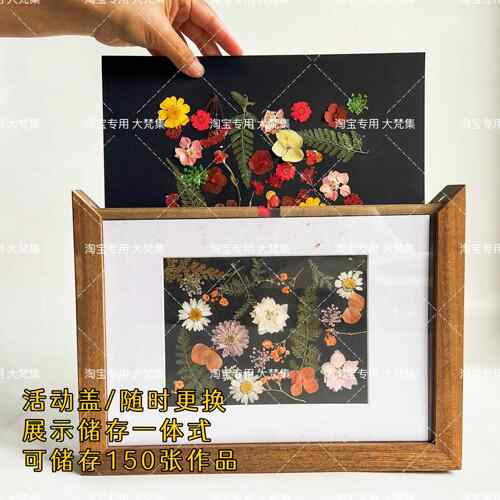 手作植物标本画框展示储存一体式装饰画相框复古风压花收纳摆台