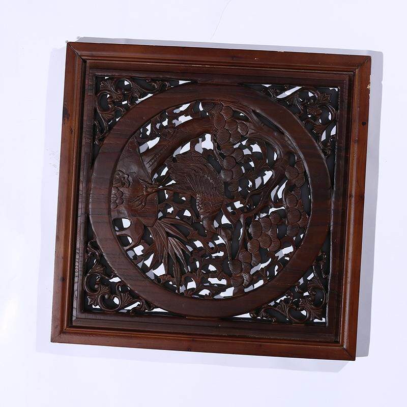 东阳木雕实木仿古镂空雕刻花窗挂件中式玄关酒楼茶楼装饰厂家直销