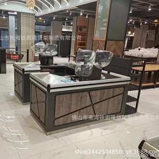现货超市收银台铁质便利店收银台转角收银台批发不锈钢收银台