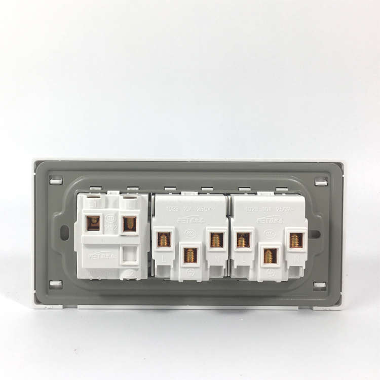 118型1开单控十孔插座家用墙壁暗装插板三位10A双开5孔155*75*120