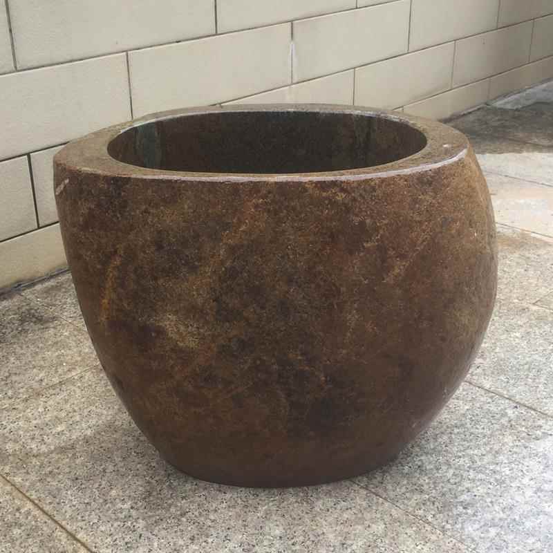 庭院石头拖把池天然拖布池阳台可移动墩布池户外水槽鹅卵石洗手盆