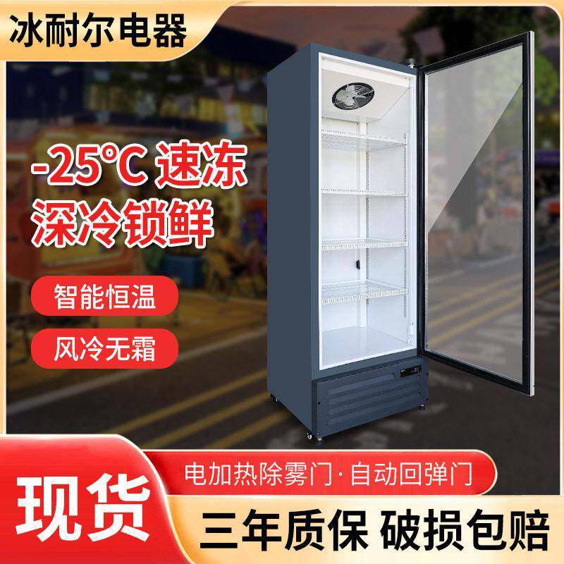 酒吧便利店风冷无霜冷冻柜商用门超市冰箱啤酒冷冻柜