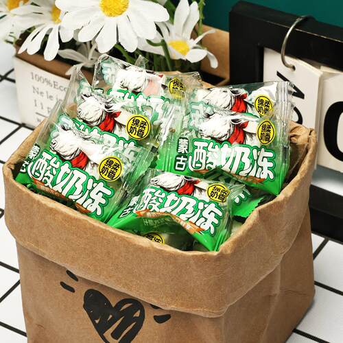 牛奶冻酸奶冻糖果凝胶休闲零食拉丝果冻甜酸独立包装散称解馋好吃