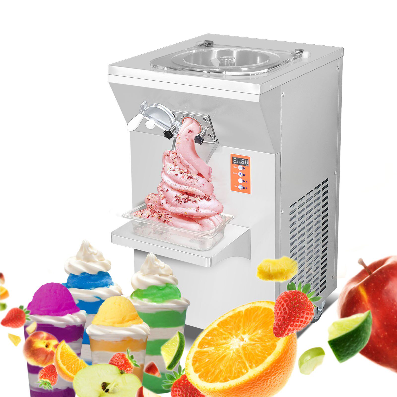 迷你冰激凌机不锈钢台式硬雪糕机冰淇淋台式硬冰机立式冰激凌机