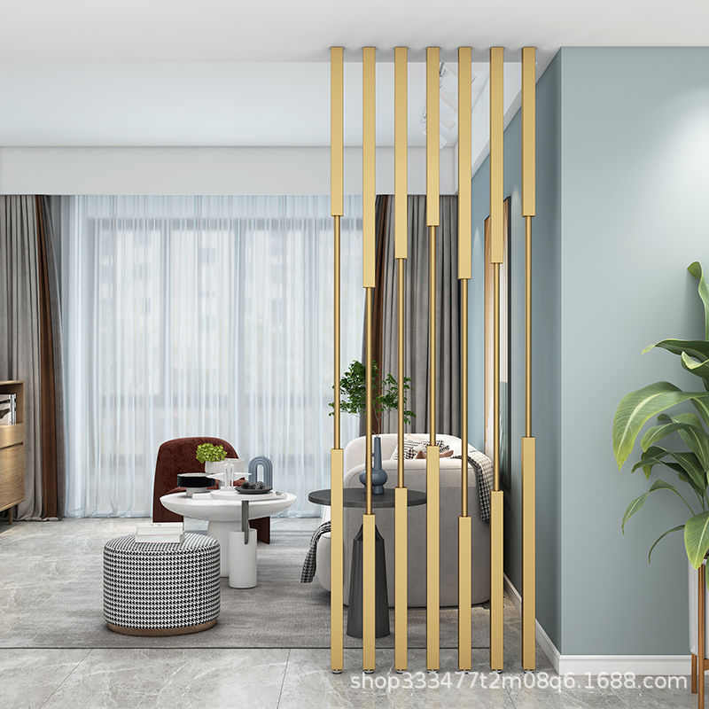 入户玄关隔断屏风客厅办公室简约立柱遮挡进门铁艺免打孔装饰隔断