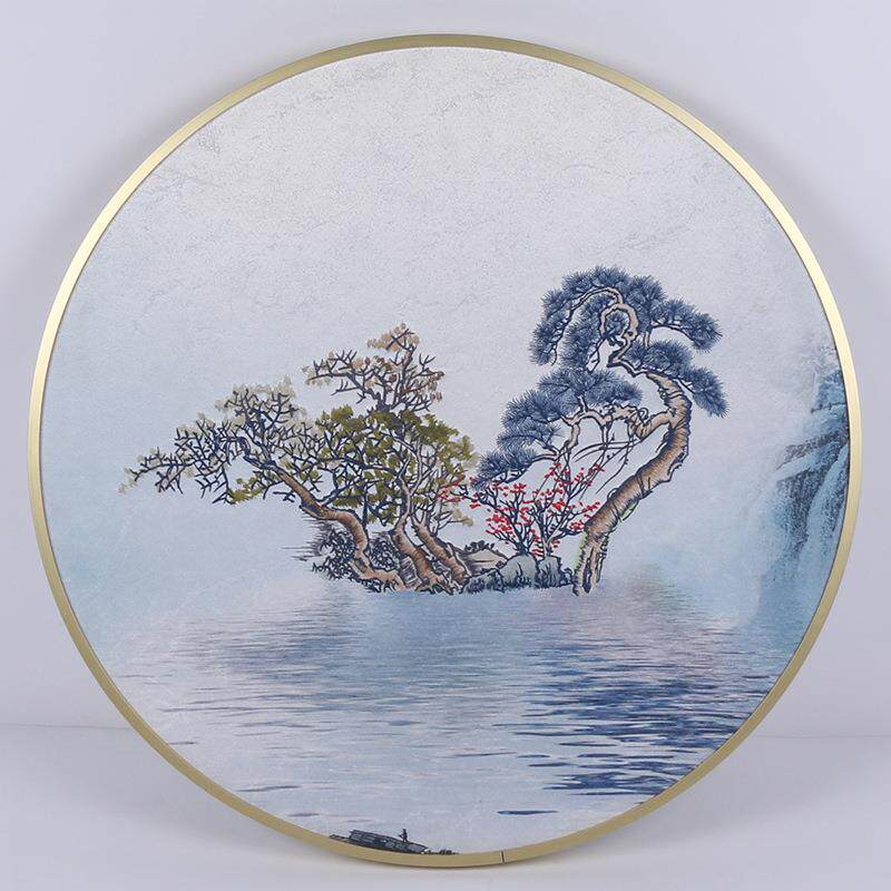 铝合金圆形画框边框有机玻璃镜框金属相框圆框带背板线条相框