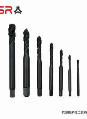 7支机用丝194组套螺旋槽DIN锥371/DIN376全磨氮化HSSEM35