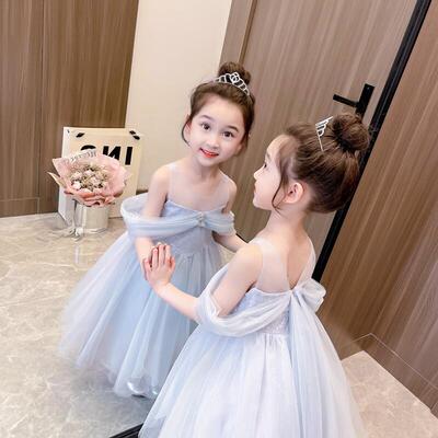 女.童洋装夏装2026新款洋派爱莎公主裙小女孩礼服蓬蓬纱裙礼服
