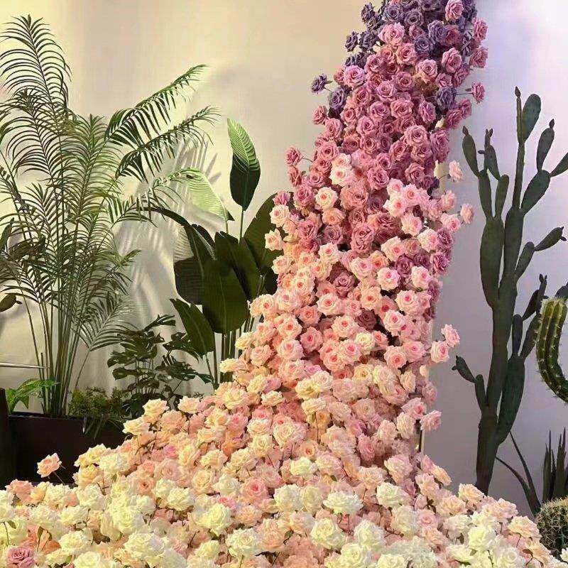 彷真玫瑰花壁挂花器假花莫奈花园网红花墙装饰场地布置高级感逼真