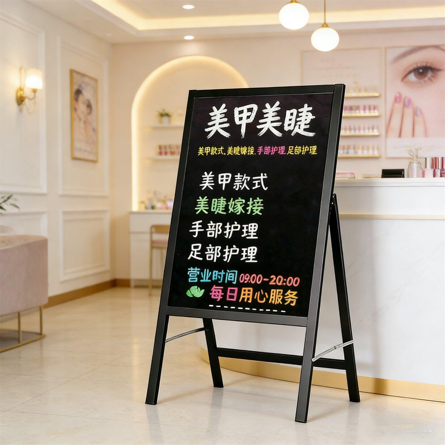 广告牌发光小黑板摆地摊手写菜单板支架式店铺用展示牌路边摊招牌