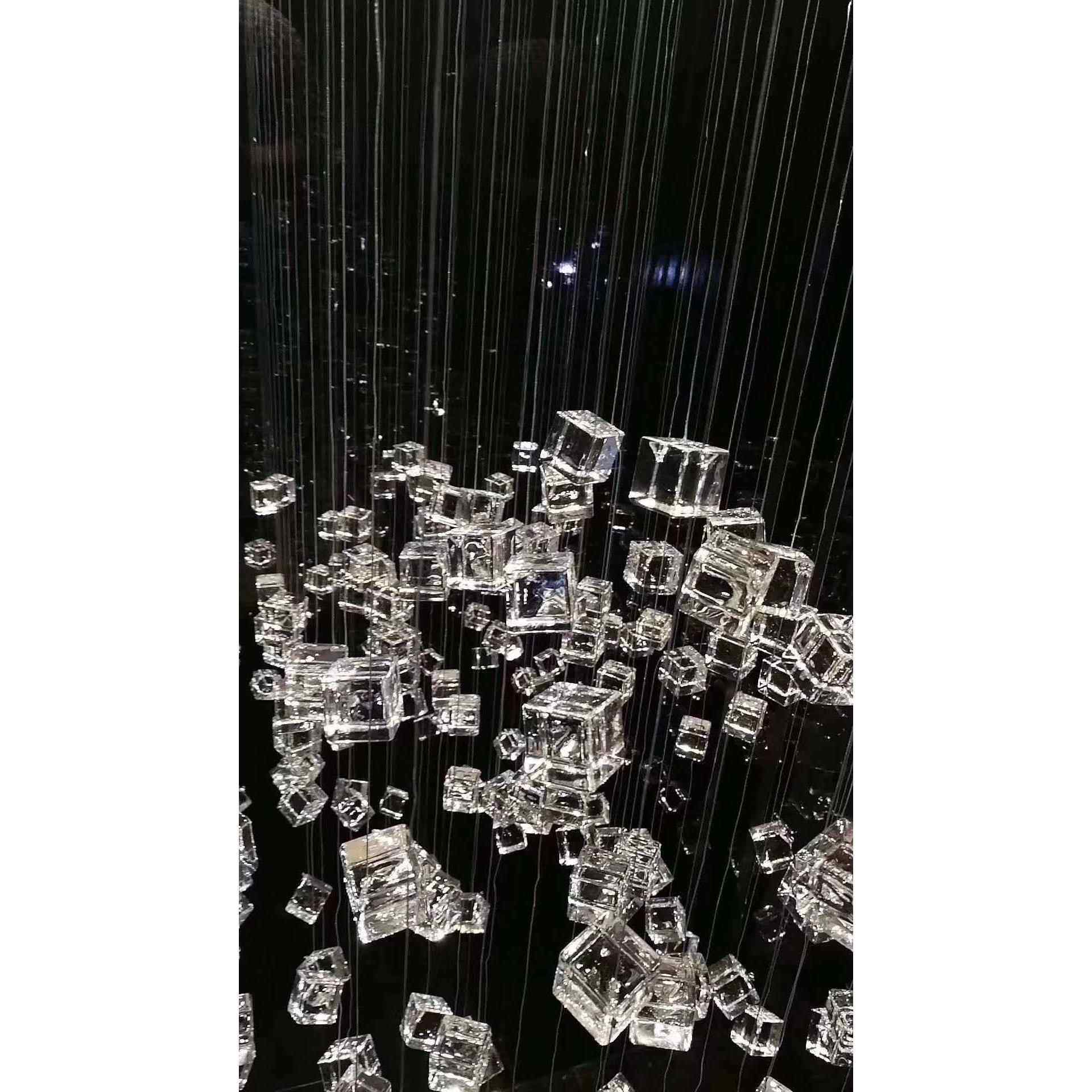 水晶售楼部沙盘吊灯酒店大堂彩色琉璃清光石头吊灯