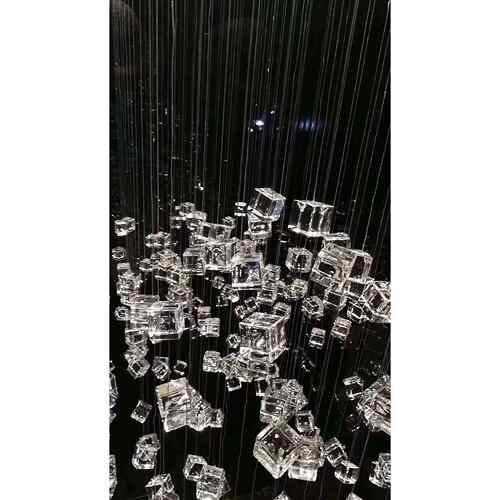 水晶售楼部沙盘吊灯酒店大堂彩色琉璃清光石头吊灯