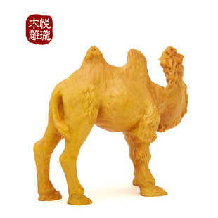 乐清黄杨木雕仿真动物沙漠之舟 木质工艺品创意礼品居家汽车摆件