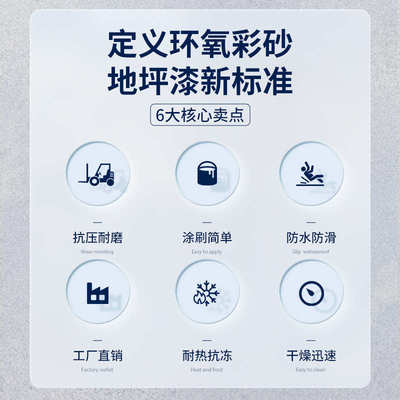 彩砂自流平地坪漆家用工厂车间水泥地平漆室外耐磨防滑仿大理石漆