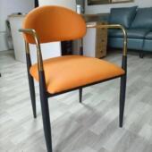 轻奢餐椅家用靠背现代简约扶手餐桌椅高档洽谈奶茶网红餐厅椅子