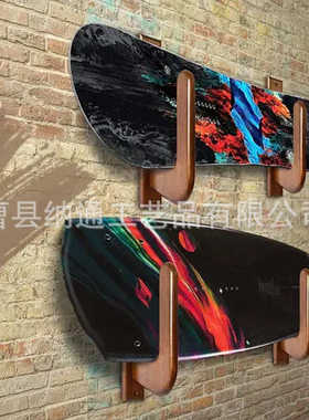 木制雪橇置物架木制墙上壁挂式花瓣整理架滑板收纳架批发