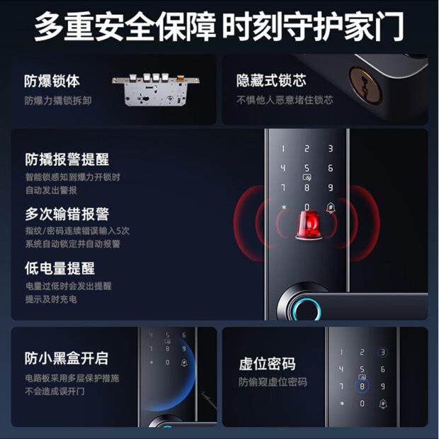 一握式指纹密码通通锁刷卡入户酒店公寓半自动民宿酒店家用智能锁