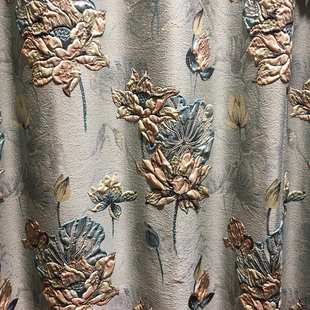 奢华加厚高精密4D浮雕窗帘布料布艺家纺窗帘面料批发 大气欧式