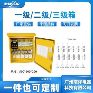 220v临时电源380v工地用成套一二三级配电箱手提标准移动插座箱