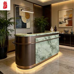 国色酒店大理石前台公司售楼部接待台服装店美容院收银台会所吧台