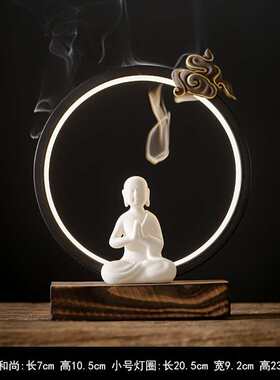 中式创意陶瓷无相佛人物禅意摆件客厅书房盆景鱼缸装饰桌面工艺品
