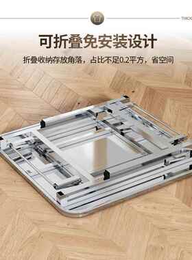 厚加不锈钢叠桌家用折餐厅户夜市摆摊方桌便携桌子桌YKG椅外餐桌