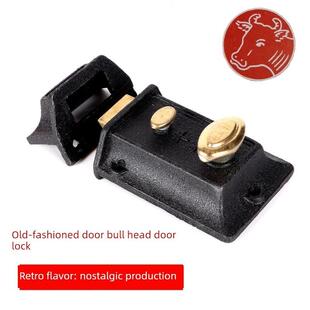 上海求精双狗牛头牌老式 双保险锁二保险牛头锁弹子传统房门锁