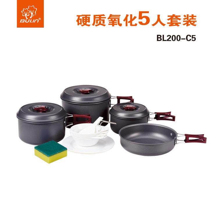 步林户外套锅锅具露营炊具烧水壶卡式炉便携装备野外餐具野营锅