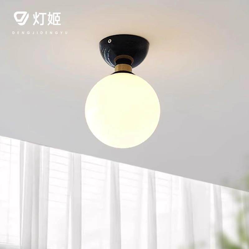 灯姬包豪斯中古过道灯走廊灯小吸顶灯法式复古玄关新款阳台灯具