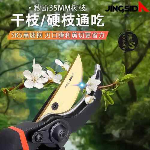 晶思达耐用修枝剪SK5强力园艺剪不锈钢省力果树粗枝树枝专用剪子