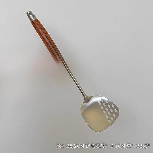 食品级316不锈钢锅铲子木柄把高档家用厨具抄菜炒菜的炒勺铁锅铲