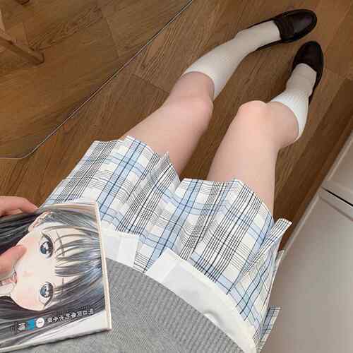 浅云/jk制服裙正版日系蓝白色校供感格裙半身裙高腰百褶裙学院风